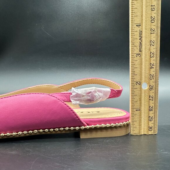 Coach Womens Petunia Pink Vae Leather Skimmer Flats Box Pointed Toe Size 6.5 - Picture 11 of 13